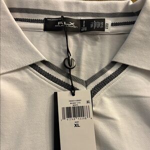 Ralph Lauren White Polo with Black and Gray Trim